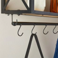 CARO-Möbel Wandgarderobe ARMANDO Schwarz/braun -Günstiges Schränke Geschäft 95193 AC5