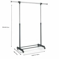 CARO-Möbel Rollgarderobe SALA In Schwarz, Verstellbar -Günstiges Schränke Geschäft 95299 3