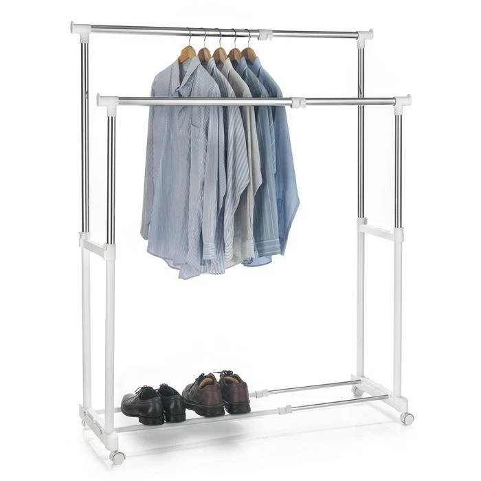 CARO-Möbel Garderobenwagen CASA In Weiß, 2 Kleiderstangen 1 CARO-Möbel Garderobenwagen CASA In Weiß, 2 Kleiderstangen