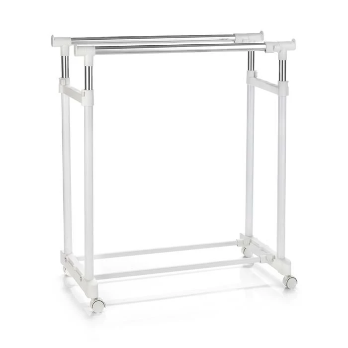CARO-Möbel Garderobenwagen CASA In Weiß, 2 Kleiderstangen 3 CARO-Möbel Garderobenwagen CASA In Weiß, 2 Kleiderstangen – Bild 3