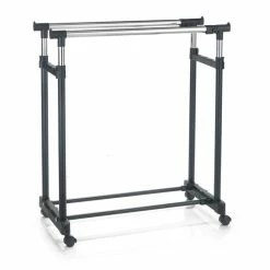 CARO-Möbel Garderobenwagen CASA In Schwarz, 2 Kleiderstangen -Günstiges Schränke Geschäft 95301 2