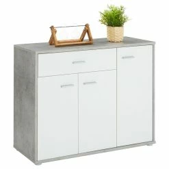 CARO-Möbel Schuhschrank DEUSTO In Betonoptik/weiß