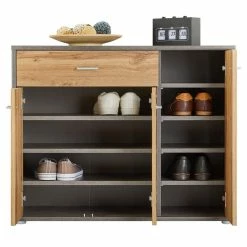 CARO-Möbel Schuhschrank DEUSTO In Beton Dunkel/Wotan Eiche 8 CARO-Möbel Schuhschrank DEUSTO In Beton Dunkel/Wotan Eiche -Günstiges Schränke Geschäft 95439 2 N