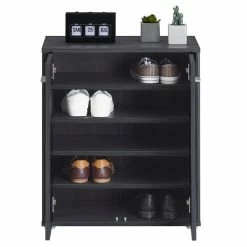 CARO-Möbel Schuhschrank LENNIS 2 Türen In Esche Grau -Günstiges Schränke Geschäft 95449 3