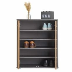 CARO-Möbel Schuhschrank LENNIS 2 Türen In Beton Dunkel/Wotan Eiche 10 CARO-Möbel Schuhschrank LENNIS 2 Türen In Beton Dunkel/Wotan Eiche -Günstiges Schränke Geschäft 95451 3