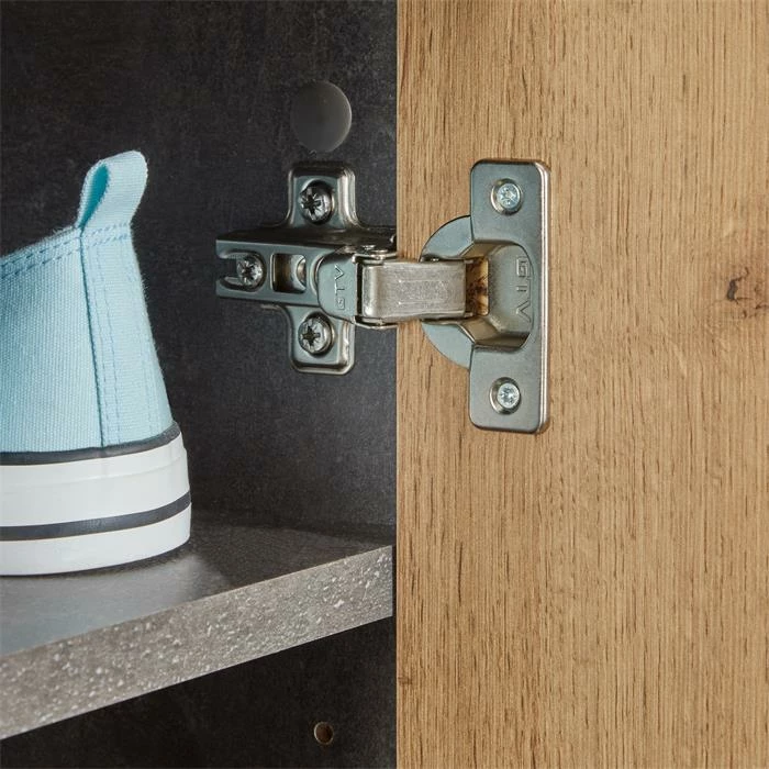 CARO-Möbel Schuhschrank LENNIS 2 Türen In Beton Dunkel/Wotan Eiche 6 CARO-Möbel Schuhschrank LENNIS 2 Türen In Beton Dunkel/Wotan Eiche – Bild 6