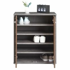 CARO-Möbel Schuhschrank LENNIS 2 Türen In Old Style/Beton Dunkel -Günstiges Schränke Geschäft 95470 3