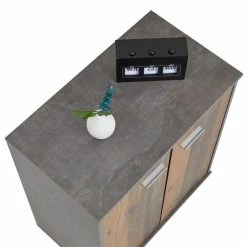 CARO-Möbel Schuhschrank LENNIS 2 Türen In Old Style/Beton Dunkel -Günstiges Schränke Geschäft 95470 4